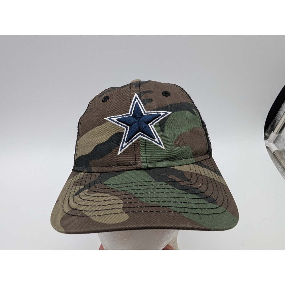 New Era 9TWENTY Dallas Cowboys Youth Trucker Hat Camo Black Mesh Snapback NFL